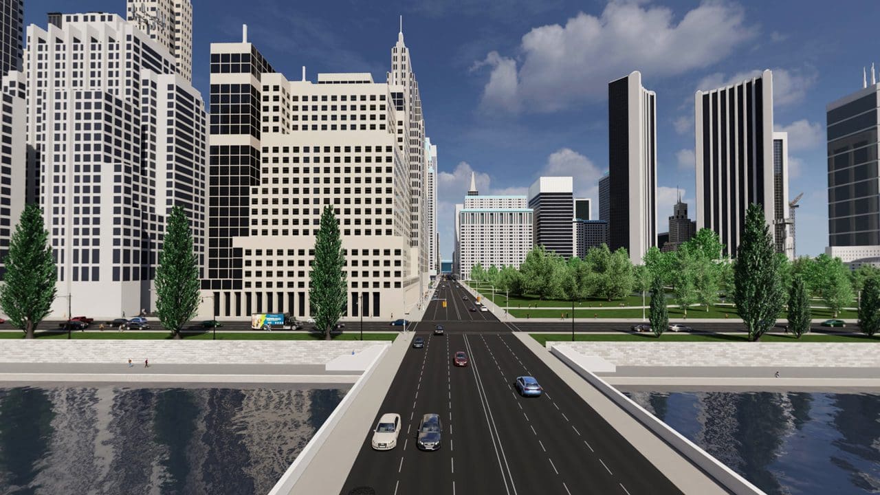 IEEE SA Cityscape looking toward the city center.