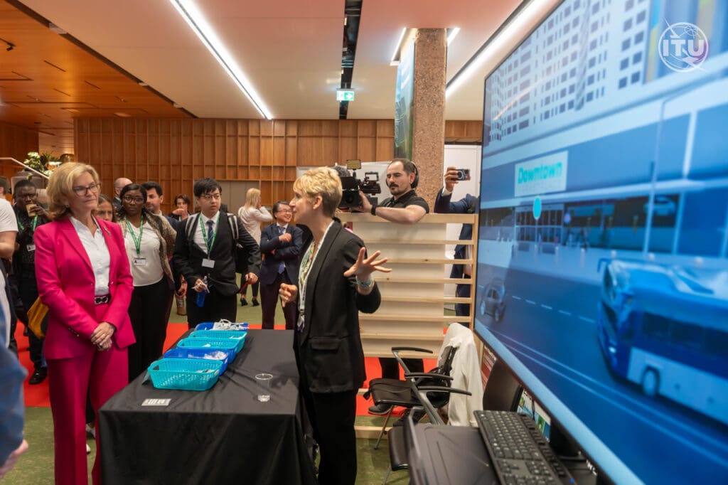 Karen McCabe at the IEEE booth at the WSIS+20 Forum.