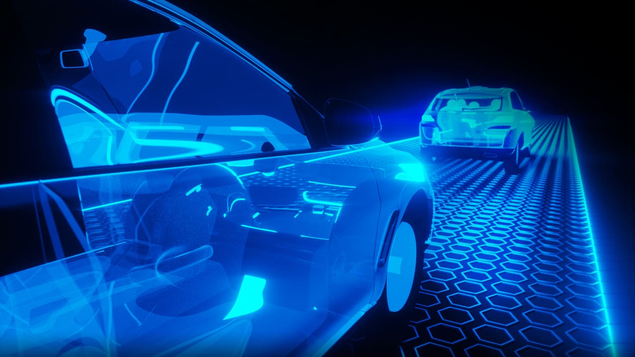 Vehicle behind another vehicle