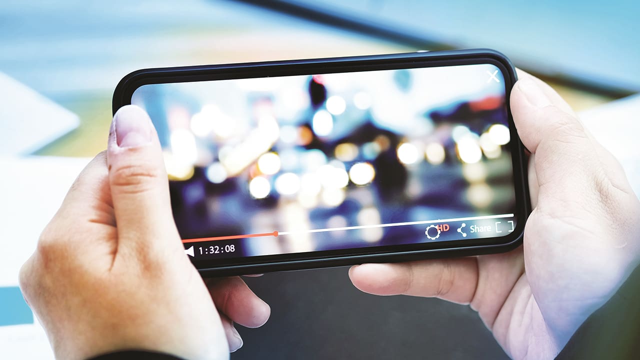 A video being played on a person's phone.