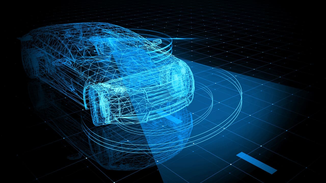 Vehicle scanning the road