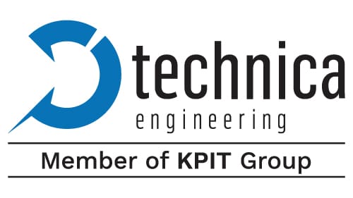 Technica Engineering logo. Member of KPIT Group.