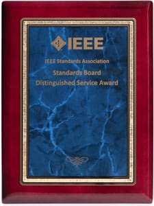 Image of the IEEE SA Standards Board Distinguished Service Award.